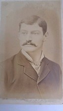 1800's Cabinet Card Photo Portrait of A Man AW Porter Farmer Village NY picture