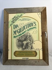 Vintage Dr McGillicuddy Schnapps Sign & American Barn Print Double Sided Framed picture