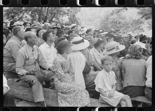 Jackson Kentucky 1940 Memorial Meeting Family Cemetery Crowd Mountain Scene picture