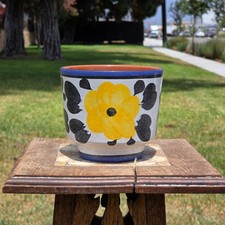 Vintage Marei W Germany Planter 12/2 23 22 Mid Century Yellow Black Flower Pot picture