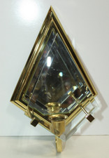Vintage PartyLite Infinity Candle Wall Sconce Brass Beveled Mirror picture