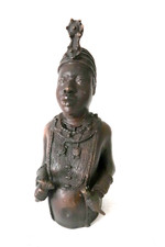Vintage BENIN Bronze Dignitary or Shaman Sculpture African Art Nigeria picture