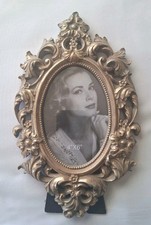 Vtg. Style Gold Ornate Oval Tabletop Picture Frame 4