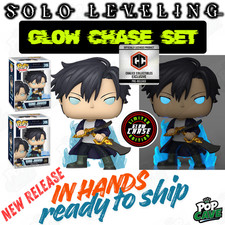 HORROR ANIME Funko Pop Cave SOLO LEVELING GLOW CHASE SET Sung Jinwoo CC PR picture
