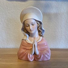 Vintage Virgin Mary Madonna Bust Figurine Italy 700/203 Hand Painted Ceramic picture