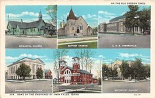 J40/ Twin Falls Idaho Postcard c1910 6View Church Buildings 196 picture