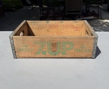 Vintage 7-Up Soda Wooden Crate Wood Coke Box Pop Uncola Joyce 1960’s picture