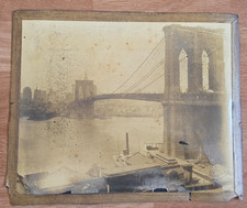 RARE 1900s NYC MANHATTAN BROOKLYN BRIDGE BUILDING AERIAL VIEW ORIGINAL Photo 379 picture