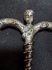 Antique T Handle Cork Screw With A Cherub Face picture