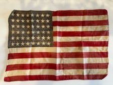 48 Star American Flag WWII Era US Patriotic Folk Art Vintage Original 16x11” picture