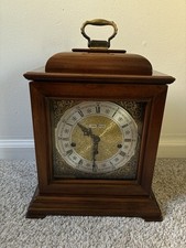 Vtg Howard Miller 15” Mantel Clock W Franz Hermle Germany movement Gold Dial picture