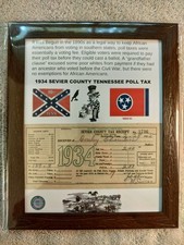 poll tax rare sevier county tennessee custom one of a king rare 1934 $2.00 paid picture