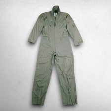 VTG 90s USAF Flyer's Coveralls Summer Fire Resistant 40L Sage Green Major Rank picture