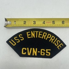 Vintage U.S. Navy USS Enterprise CVN-65Naval Ship Patch Cap Shoulder Patch 6”x3” picture