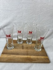Vintage Miller High Life Beer Glasses Set of 4 7” Pilsner Slogan Barware picture