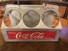 2 Vintage Aluminum Coca-Cola 6-slot Caddies & Six 6 fl oz Bottles picture