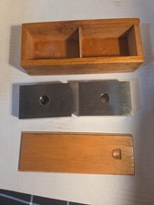 Vintage Pair 1-2-3 Machinist Blocks Precision Ground Steel w/ Wooden... picture