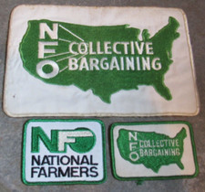 Vintage NFO National Farmers Organization 3 Patch LOT Collective Bargaining picture