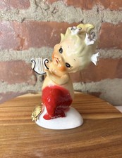 Vintage Bradley Mermaid Baby Playing Harp MCM Japan Figurine Norcrest picture