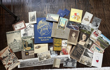 Lot Of VTG & Antique Ephemera Postcards Stamps Booklets Brochures Greeting Cards picture