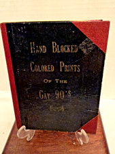 1930s French Linen Cocktail Napkins Gay 90s Hand Blocked Complete 8 Book Set picture