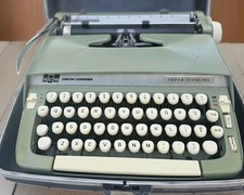 Vintage SMITH CORONA typewriter SUPER STERLING avacado green 1960s portable picture