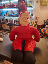 Vintage 1950s Rubber Face Santa Claus Plush Doll - Mid Century Christmas AS IS picture