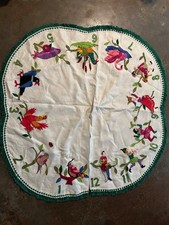 EXQUISITE VINTAGE CUSTOM MADE FELT TREE SKIRT 12 DAYS OF CHRISTMAS 52” DIAMETER picture