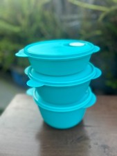 Tupperware Set of 3 Crystalwave Microwave Bowls 4.25, 6.25 and 8.5 Cup picture