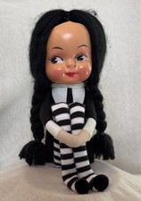 Vintage The Flea Marquee Wednesday Addams Doll OOAK Spooky Kitsch Yarn Plush 7” picture