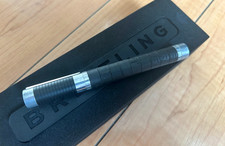 [N-MINT wz/Box] BREITLING Novelty Silver metal Black Rubber Roller Ballpoint Pen picture