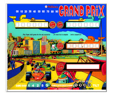 Williams Grand Prix Pinball Machine Translite Backglass Replacement picture