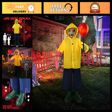 4 Ft Life Size Halloween Animatronic Prop with Sound & Touch - Spooky Decor picture