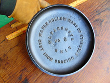 Antique Cast Iron WAPAK HOLLOW WARE No. 9 Advertising Kettle Pot LID Clean Nice picture