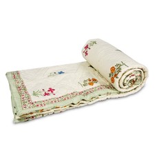 Handblock Print Jaipuri Razai Traditional Handmade Floral Cotton Quilt Bedspread picture