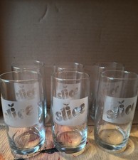 Vintage Slice Soda Glasses Set of 6 Clear Glass picture