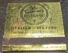 John Tarantino's Restaurant, San Diego, California, 1960S Vintage Matchbook ++++ picture