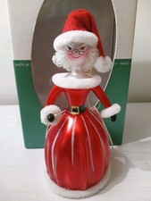 Soffieria De Carlini Mrs. Claus Ornament Hand Blown Glass Made In Italy NOS picture