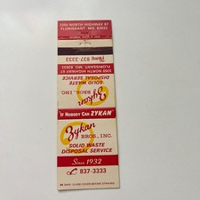 Zykan Bros Inc Since 1932 Florissant MO Vintage Matchbook Cover TMB82-3 picture