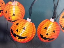Halloween Pumpkin String Lights, 10 Jack-O-Lanterns Plug In, 6.5 ft. long picture