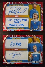 2026 Topps Finest Fantastic Four Red Auto SET Pedro Pascal Vanessa Kirby Dual /5 picture