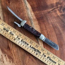 VINTAGE SCHRADE WALDEN NY USA 735 STAINLESS MARLIN SPIKE KNIFE 1970's picture