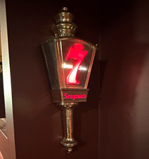 Seagram's 7 Crown Lighted Wall Advertising Sign Distillery Theme Black/Red picture