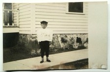 Vintage 1900s Real Photo Postcard Boy in Lace-Up Boots KRUXO picture
