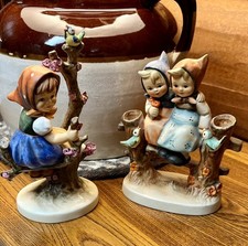 M.J. Hummel Coquettes 179 TMK-3 and Apple Tree Girl Goebel W Germany Lot of 2 picture