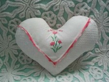 VINTAGE Cottage CHIC * A MOTHER is LOVE * Sweet HEART Matelasse & ROSES PILLOW picture