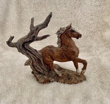 Vintage Hagen Renaker 1977 signed Maureen Love wild horse by tree. One of a kind picture