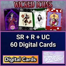 Topps Disney Collect Wicked Icons SR+R+UC 60 Cards picture