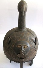 ANTIQUE ORNATE WARRIOR HELMET ARABIC CALLIGRAPHY CHAIN MAIL NOSE GUARD . picture
