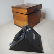 ANTIQUE AUSTRALIAN WATERWORTH SCIENTIFIC METAL GLASS SIGHT PRISM ORIGINAL CASE picture